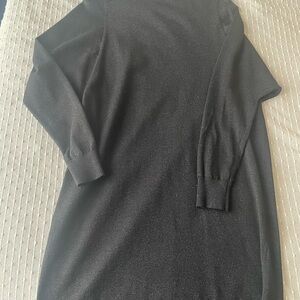 Elegant Maternity Black Long-Sleeve Dress